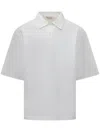 Marni Logo Cotton Polo Shirt In White