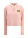 Marni Multicolor Cashmere Polo Shirt In Pink