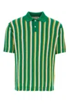 Marni Striped Crocheted Polo Shirt In Stripped