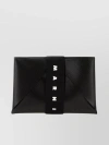 MARNI POLYESTER CARDHOLDER WITH TEXTURED FOLDOVER AND CONTRAST STRAP