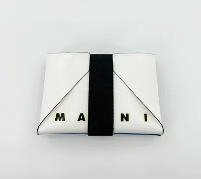 Marni Polyester Document Holder - White/navy In Multi
