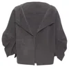 Marni Polyester Open Pinched Sleeve Rounded Jacket In Grey