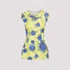 Marni Floral Print Top With Zig-zag Seam Detail In Lemonade