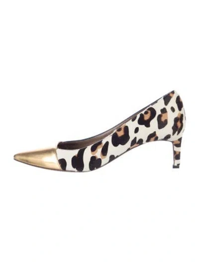 Pre-owned Marni Ponyhair Animal Print D'orsay Pumps In Black