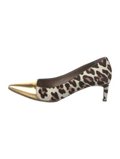 Pre-owned Marni Ponyhair Animal Print Pumps In Multicolor