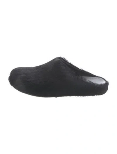 Pre-owned Marni Ponyhair Mules In Black