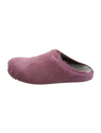 Pre-owned Marni Ponyhair Mules In Purple