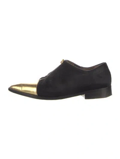 Pre-owned Marni Ponyhair Oxfords In Black