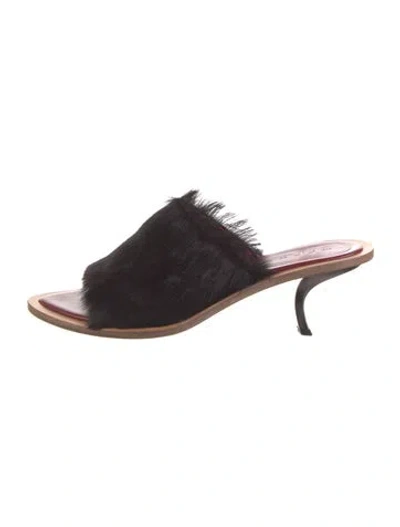 Pre-owned Marni Ponyhair Slides In Pink