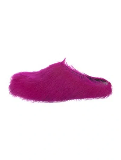Pre-owned Marni Ponyhair Slippers In Pink