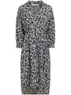 Marni Floral-print Midi Dress In Black