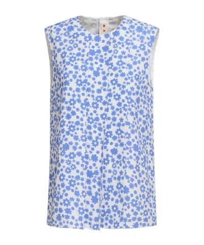 Marni Pop Fields Sleeveless Top In Blue Lilac