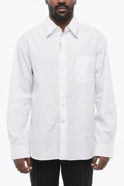 Marni Popeline Cotton Lily Shirt With Embroidered Collar In White