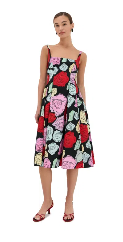 MARNI POPLIN BALLOON DRESS BLACK