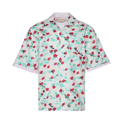 Pre-owned Marni Poplin Bowling Shirt 'lily White' | Men's Size 56