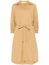 Marni Poplin Midi Dress In Brown