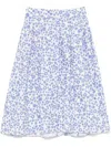 Marni Poplin Midi Skirt In White