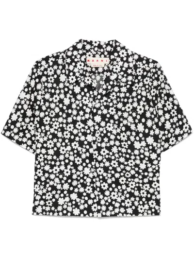 Marni Poplin Shirt In Black