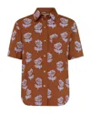 Marni Poplin Short-sleeve Shirt In Brown