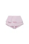 Marni Poplin Shorts With Flounces In Pink