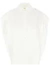 Marni Oversize Sleeveless Shirt Embroidered Detail In 白色