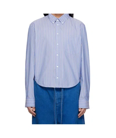 Marni Poplin Stripe Long Sleeve Shirt In Multi