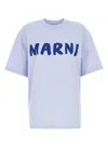 Marni T-shirt Aus Baumwoll-jersey Mit Print In Illusionblue