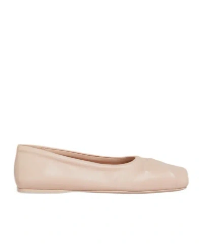 Marni Powder Pink Nappa Leather Seamless Little Bow Ballet Flat
