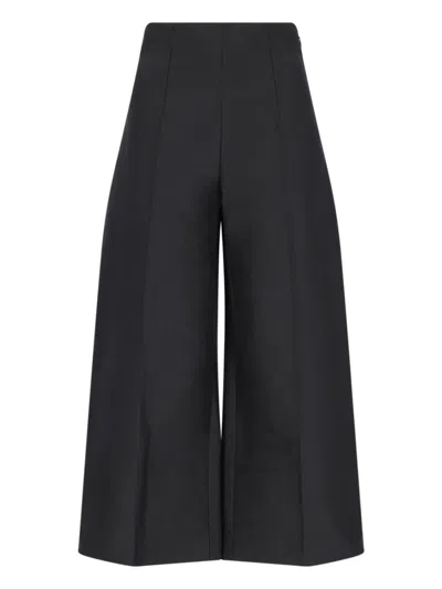 Marni Pressed Crease Cropped Trousers In Black