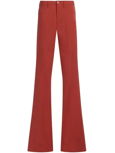 Marni Pressed-crease Flared Trousers In Red