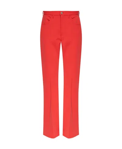Marni Pressed Crease Flared Trousers In Red