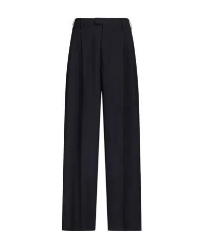 Marni Pressed-crease Tapered Trousers In Black