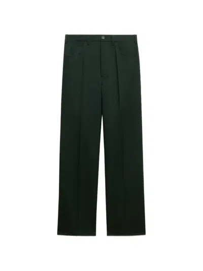 Marni Pressed-crease Straight-leg Trousers In Green