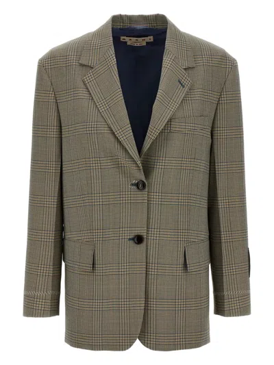 MARNI PRINCE OF WALES-CHECK BLAZER