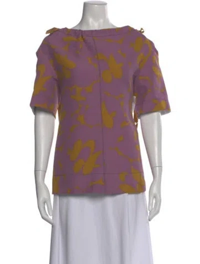 Pre-owned Marni Printed Asymmetrical Top In Purple