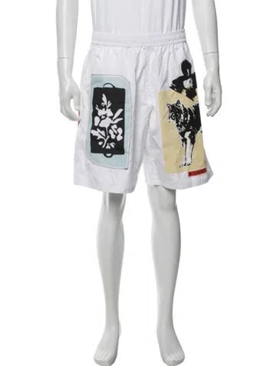 Pre-owned Marni Printed Athletic Shorts In White