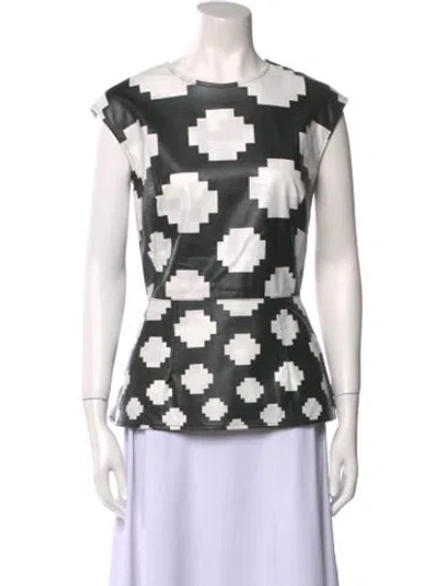 Pre-owned Marni Printed Bateau Neckline Blouse In White