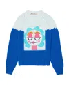Marni Printed Blended Sweater In Blue