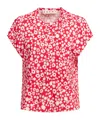 Marni Floral Cap Sleeve Top In Pink