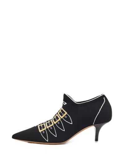 Pre-owned Marni Printed Buckle Ankle Boots In Black