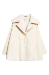 Marni Printed Calfskin Leather Cape In Light Topaz
