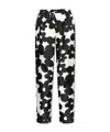 Marni White Trousers With Black Flower Print In Black