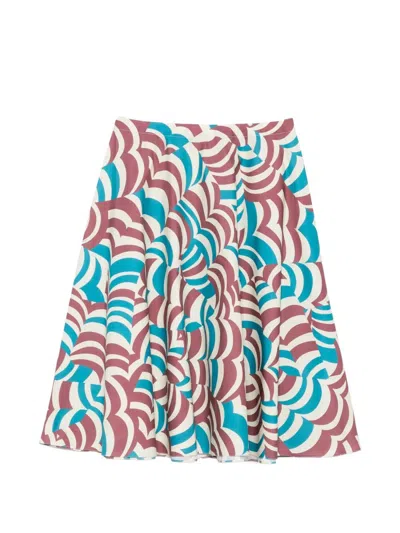 Marni Printed Cotton Midi Skirt In Multi