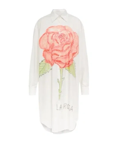 Marni Printed Cotton Poplin Shirt Dress In White