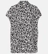 Marni Floral Print Collar Top In Schwarz