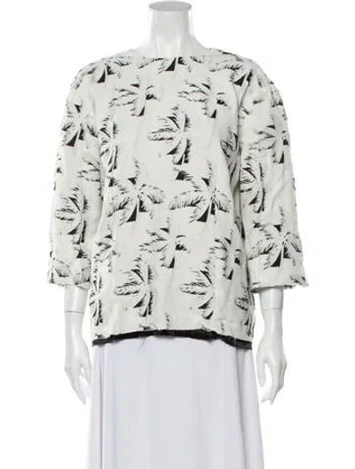Pre-owned Marni Printed Crew Neck Blouse In Neutral