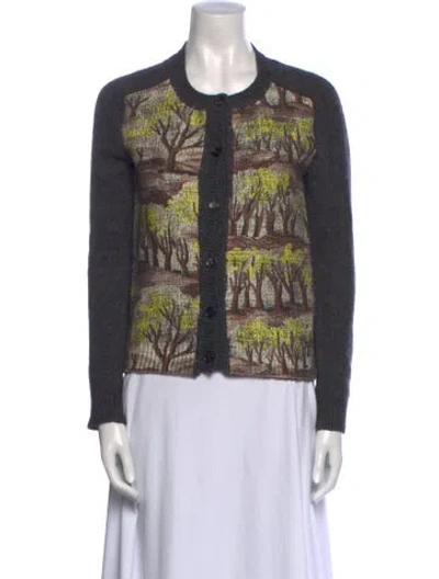 Pre-owned Marni Printed Crew Neck Sweater In Gray