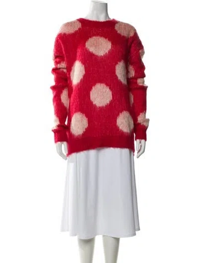 Pre-owned Marni Printed Crew Neck Sweater W/ Tags In Red