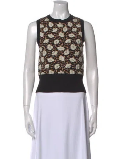 Pre-owned Marni Printed Crew Neck Sweater In White