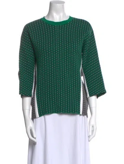 Pre-owned Marni Printed Crew Neck Sweatshirt In Green